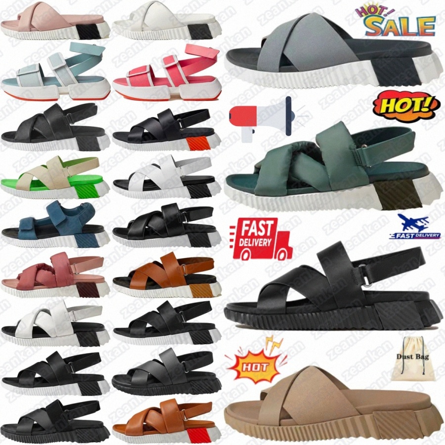 Electric Sandal Designer infra Sandals beach Flats Sliders geek leather Peep Toe strap black white brown grey green pink womens mens summer slide-image-982377086