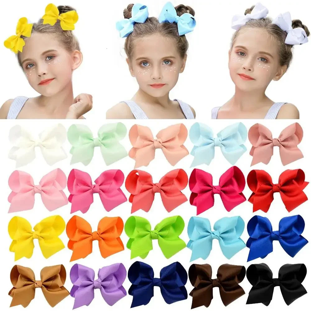 1pcs Solid Color Hair Bows with Clip for Baby Girls Boutique Plain Knot Ribbon Bowknot Hairpin Headwear Kids Hair Accessories 251128BJ