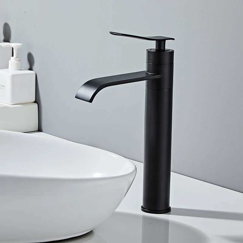 Becola Basin Faucet Waterfall Wash Basin Stainless Steel High And Low Faucet Black White Hot And Cold Toilet Wash Basin Bathroom M251129-image-1086590017