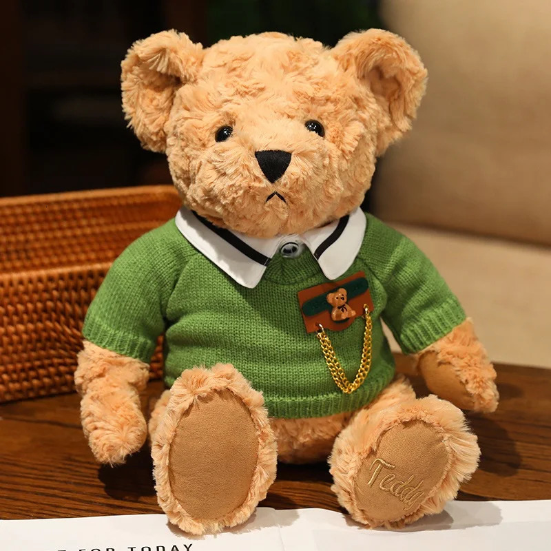 Boutique Teddy Bear Plush Toy Doll Cute Vintage Classic Teddy Bear Plush Toys Stuffed Sweater Bear Plushie Dolls for Gifts 251129