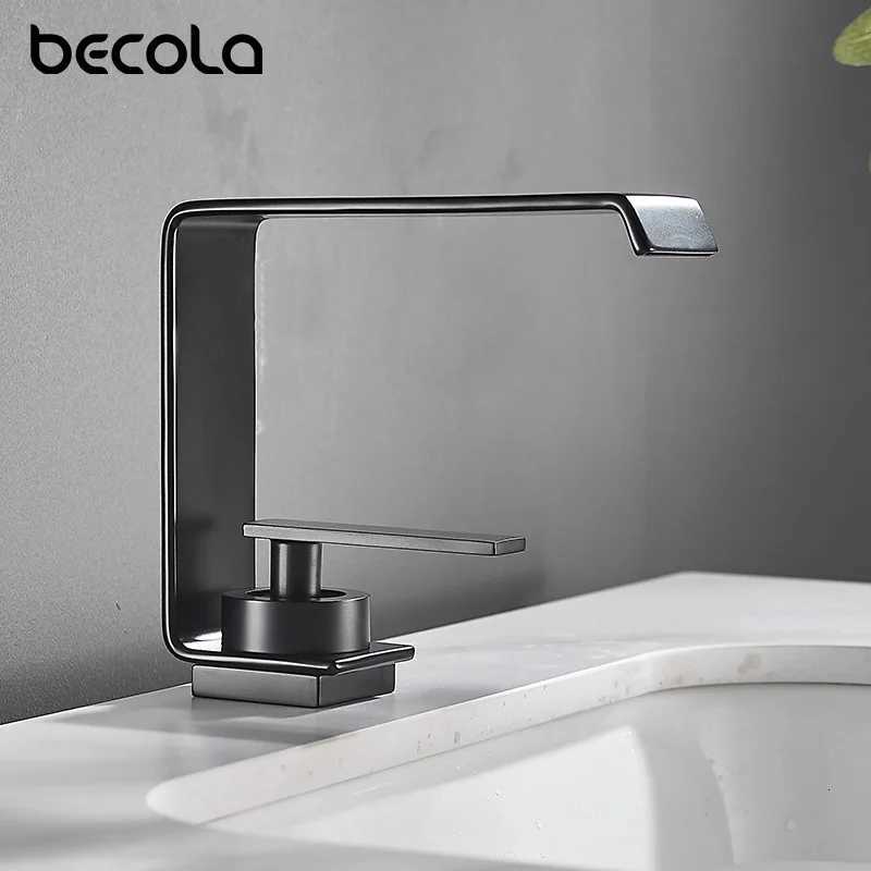BECOLA Waterfall Bathroom Faucet Basin Mixer Washbasin Tap Brass Single handle Hot and Cold Water Faucets Short Taps M251129-image-1086589898