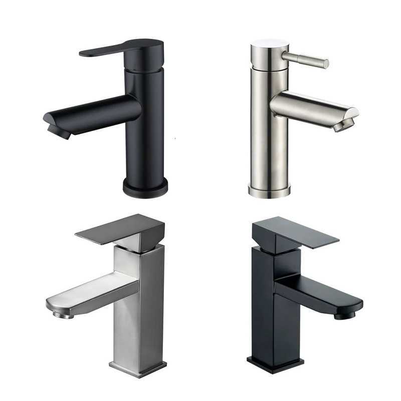 Basin Sink Faucet Bathroom Kitchen Washbasin Faucet Deck Mounted Hot Cold Water Tap Premium Stainless Steel Matte Material M251129-image-1086591717