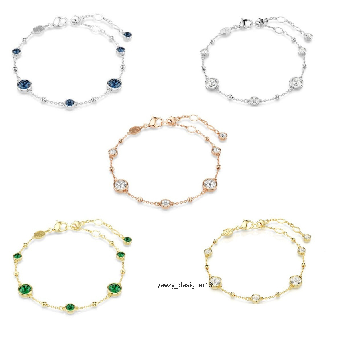 designer luxury jewelry for men women gold silver woman new arrival same style round single diamond bracelet simple high end fas swarovksis swarovsk