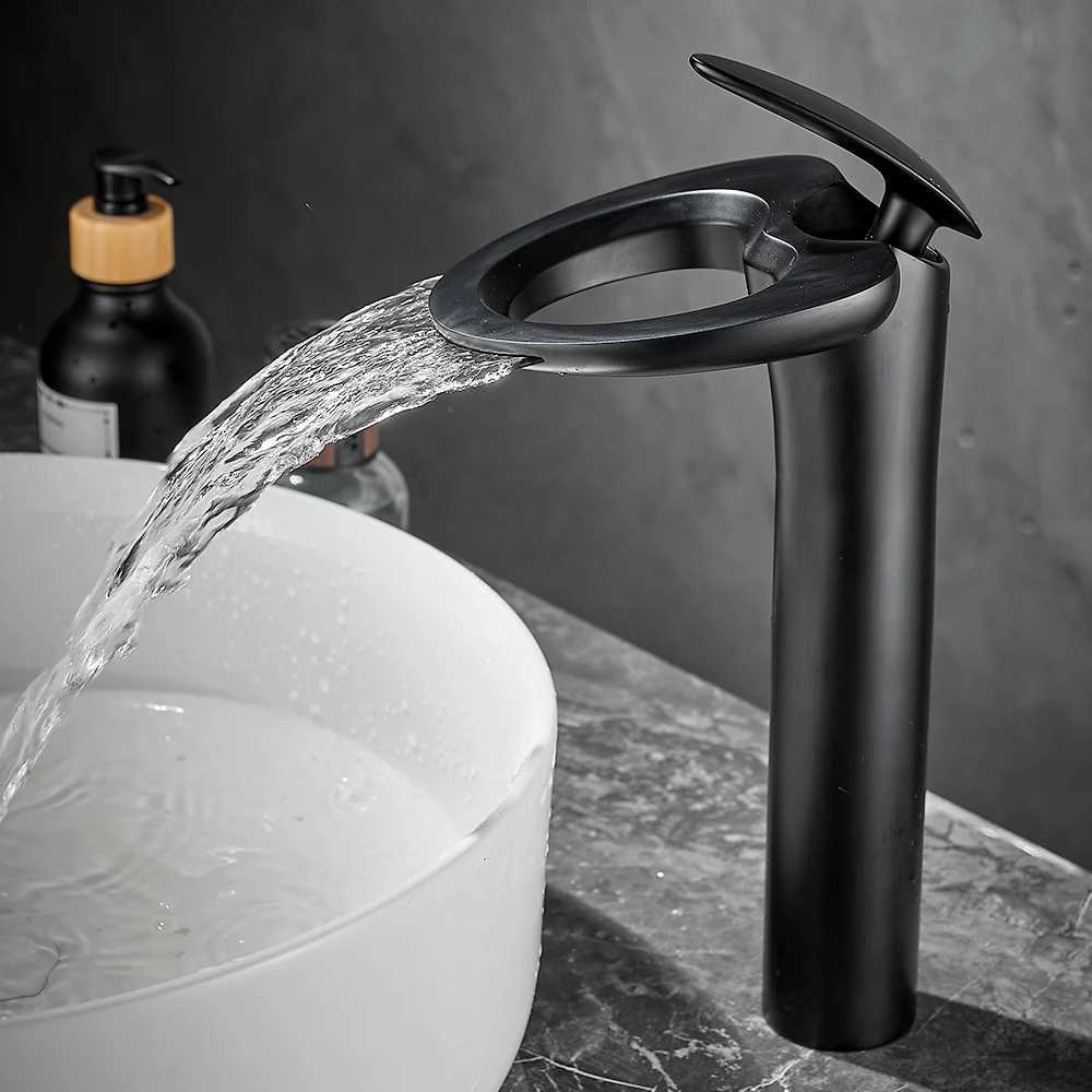 Basin Faucets Modern White Bathroom Faucet Waterfall faucets Single Hole Cold and Hot Water Tap Basin Faucet Mixer Taps 855965 M251129-image-1086590611