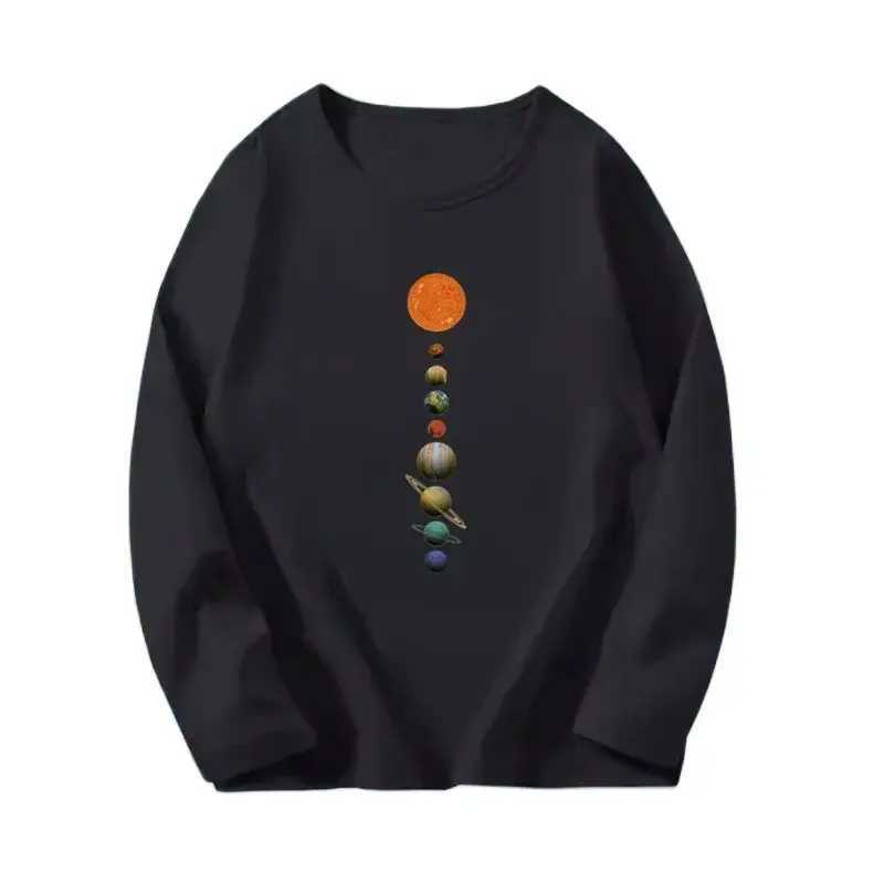 Universe planets Print Tshirt Kids Kawaii Graphic T shirt Boys Long Sleeve Tee Tops Retro Black Tshirt Teens Clothing 2024 C251129-image-1086590112