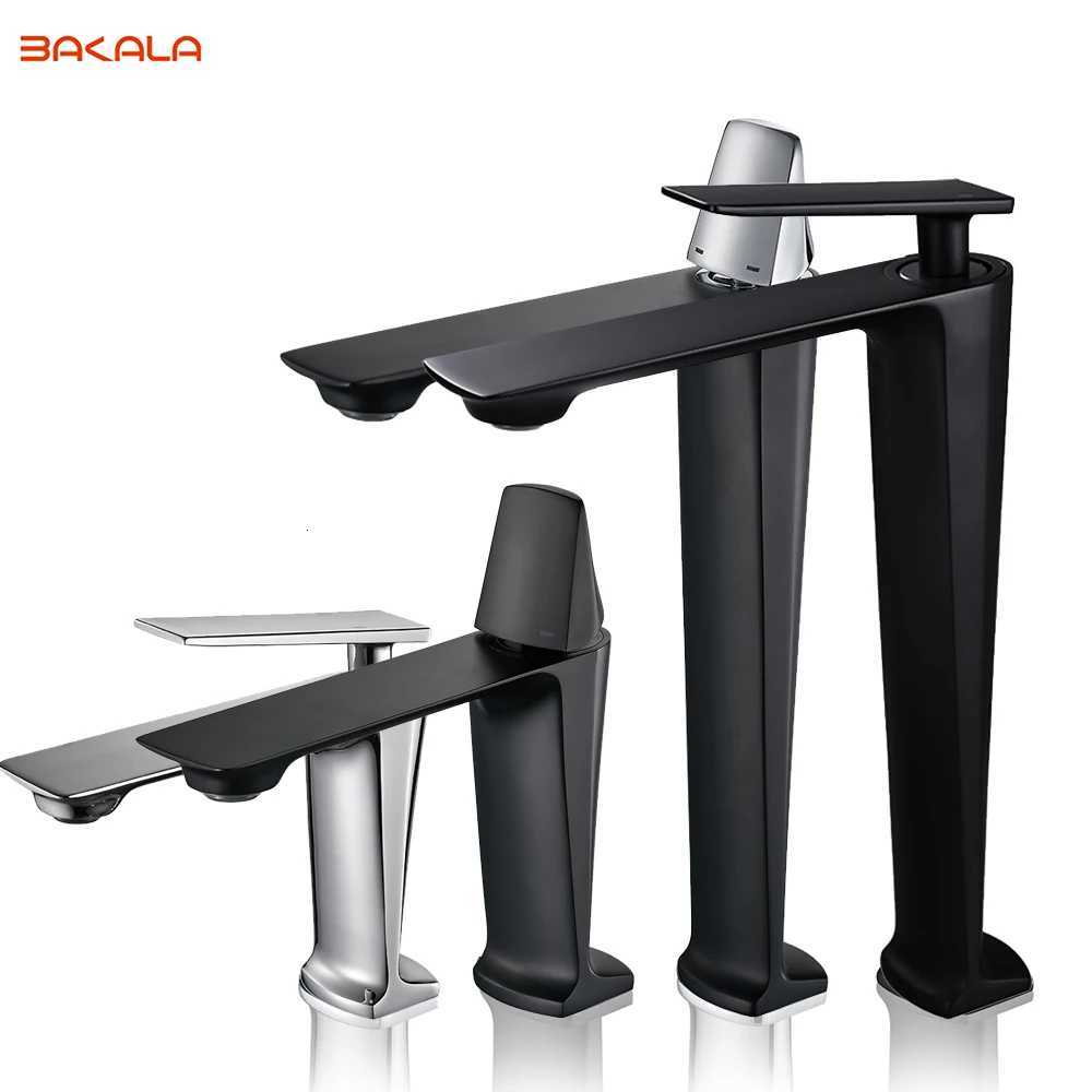 BAKALA White Chrome TALL Bathroom Basin Sink Faucet Cold and Hot Water Mixer Single Handle Bathroom Tap M251129-image-1086590328