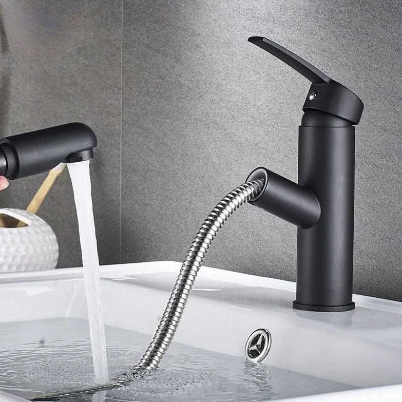 Single Handle Pull-out Bathroom Basin Faucet Hot and Cold Water Tap Countertop Installation Faucet Bathroom Accessories M251129-image-1086591976