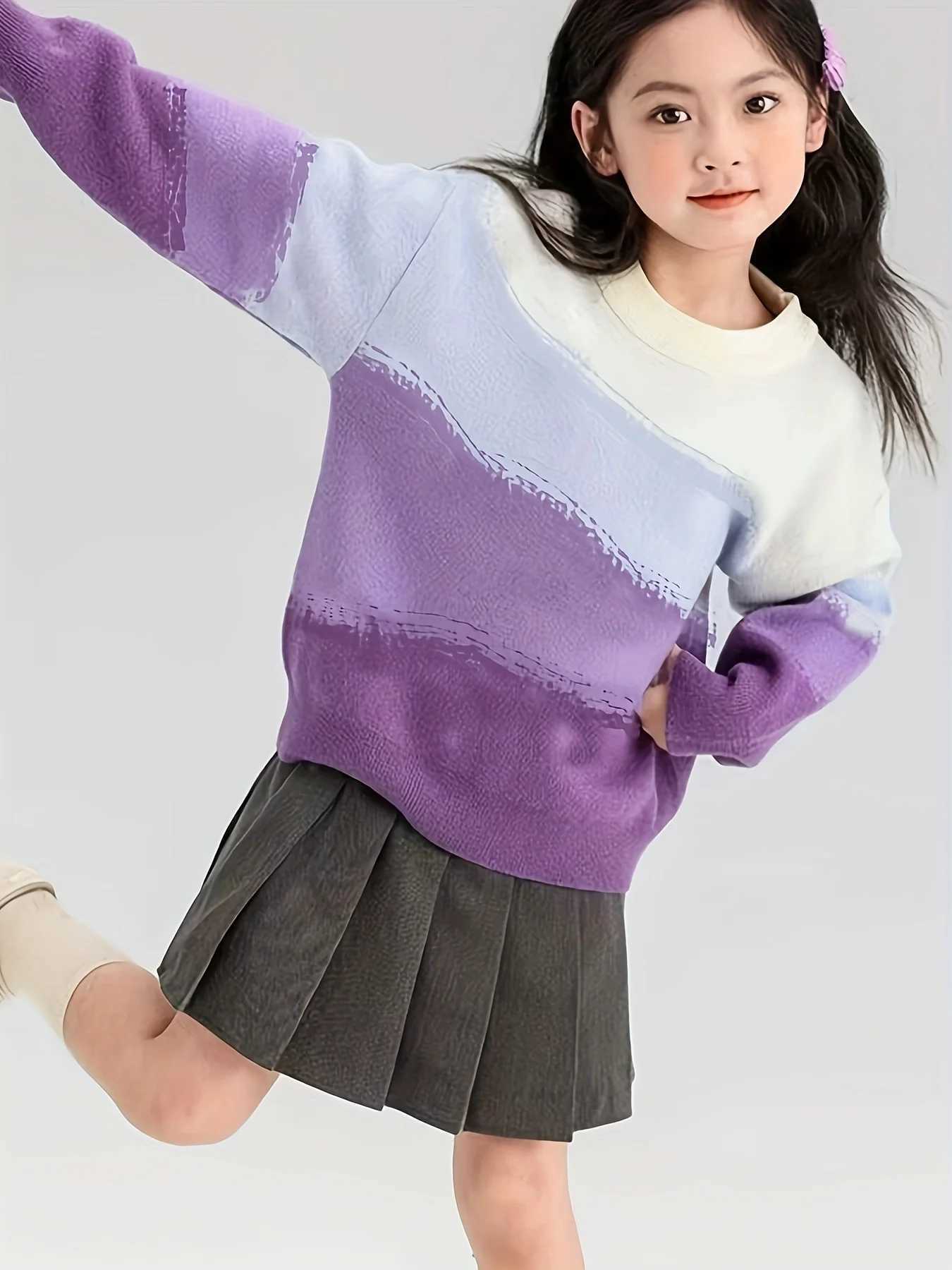 Childrens Girls Winter Clothing Thickened Sweater New Style for Older Children Autumn and Winter Pullover Stylish Korean Version C251129-image-1086589300