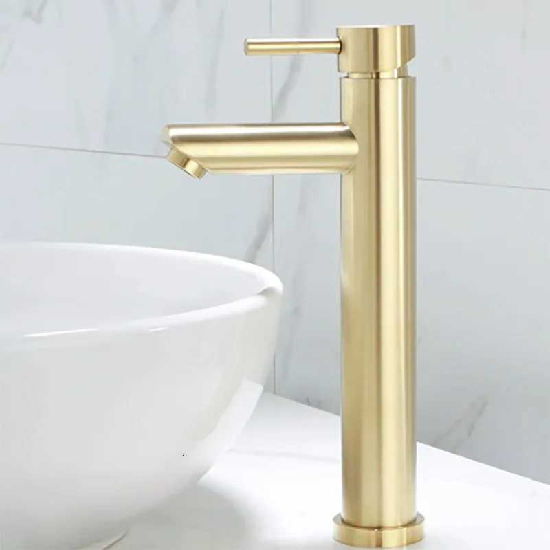 Brushed Gold Bathroom Faucet Modern Lavatory Vanity Sink Faucet Deck Mounted Mixer Toilet Basin Faucets Hot Cold Water Mixer M251129-image-1086590113