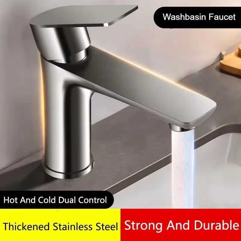 Washbasin Faucet Stainless Steel Single Handle Bathroom Sink Faucet Toilet Mixer Cold and Hot Water Tap Bathroom Accessories M251129-image-1086591570