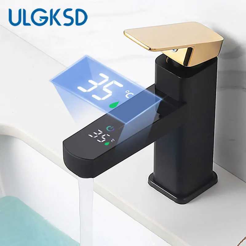 LCD Brass Bathroom Basin Faucet Touch Sensor Sink Mixer Tap Black HotCold Basin Tap Single Handle Bathroom Faucets Deck Mounted M251129-image-1086590352