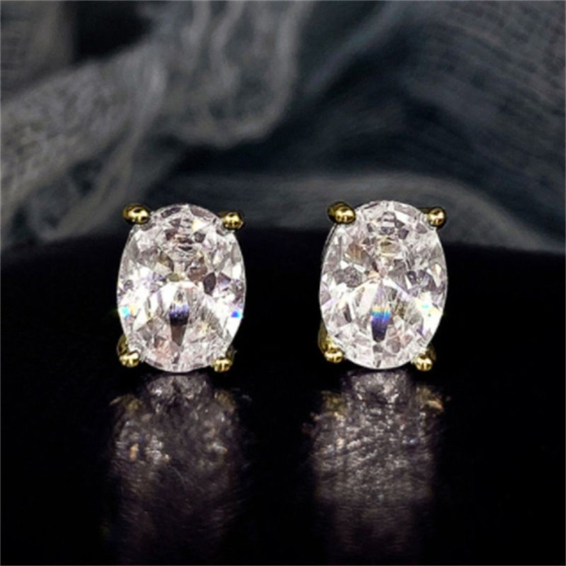 fashion stud earrings luxury jewelry women earrings designer drop ship top sell earring solitaire charm jewelry Gold fill man diamond earring moi-image-1086584737