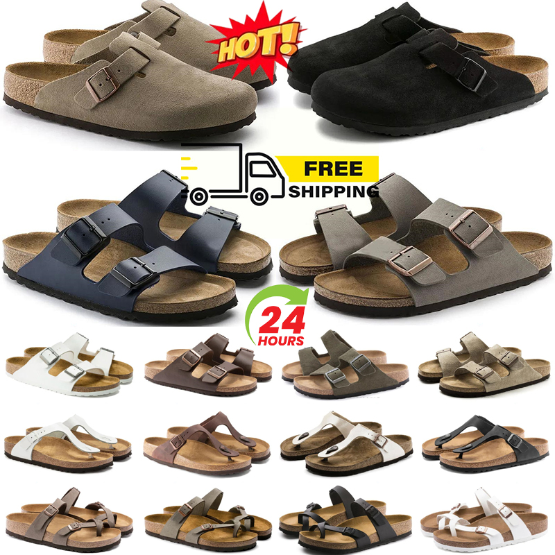 Designer Clogs Sandals Clog Slippers Cork Flat High Quality Fashion Summer Genuine Leather Slide Favourite Beach Casual Shoes Women Men 35-45