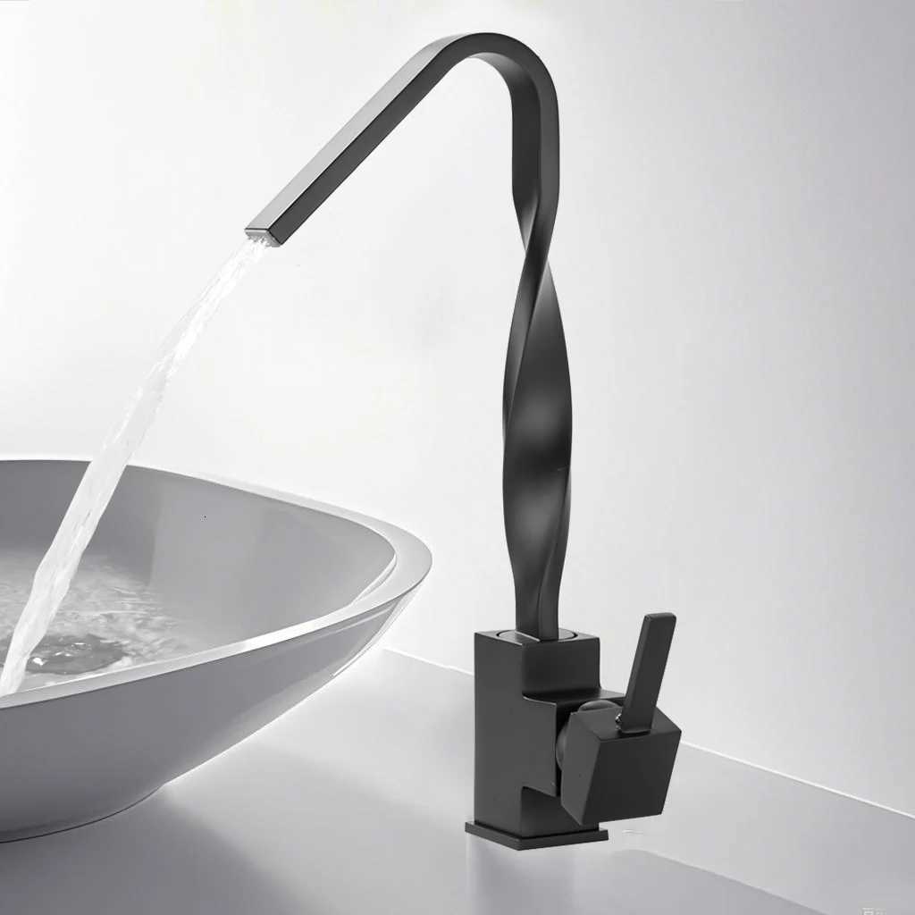 Black Bathroom Basin Kitchen Faucet Hot Cold Wash Mixer Crane Tap 360 Rotation Sink Faucets Single Handle M251129-image-1086589702