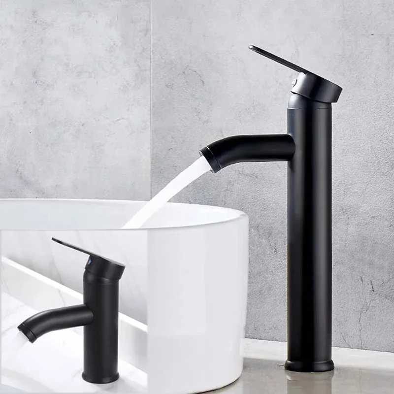 Stainless Steel Hot And Cold Above Counter Basin Faucet European Style Black Household Bathroom Basin Faucet M251129-image-1086591152