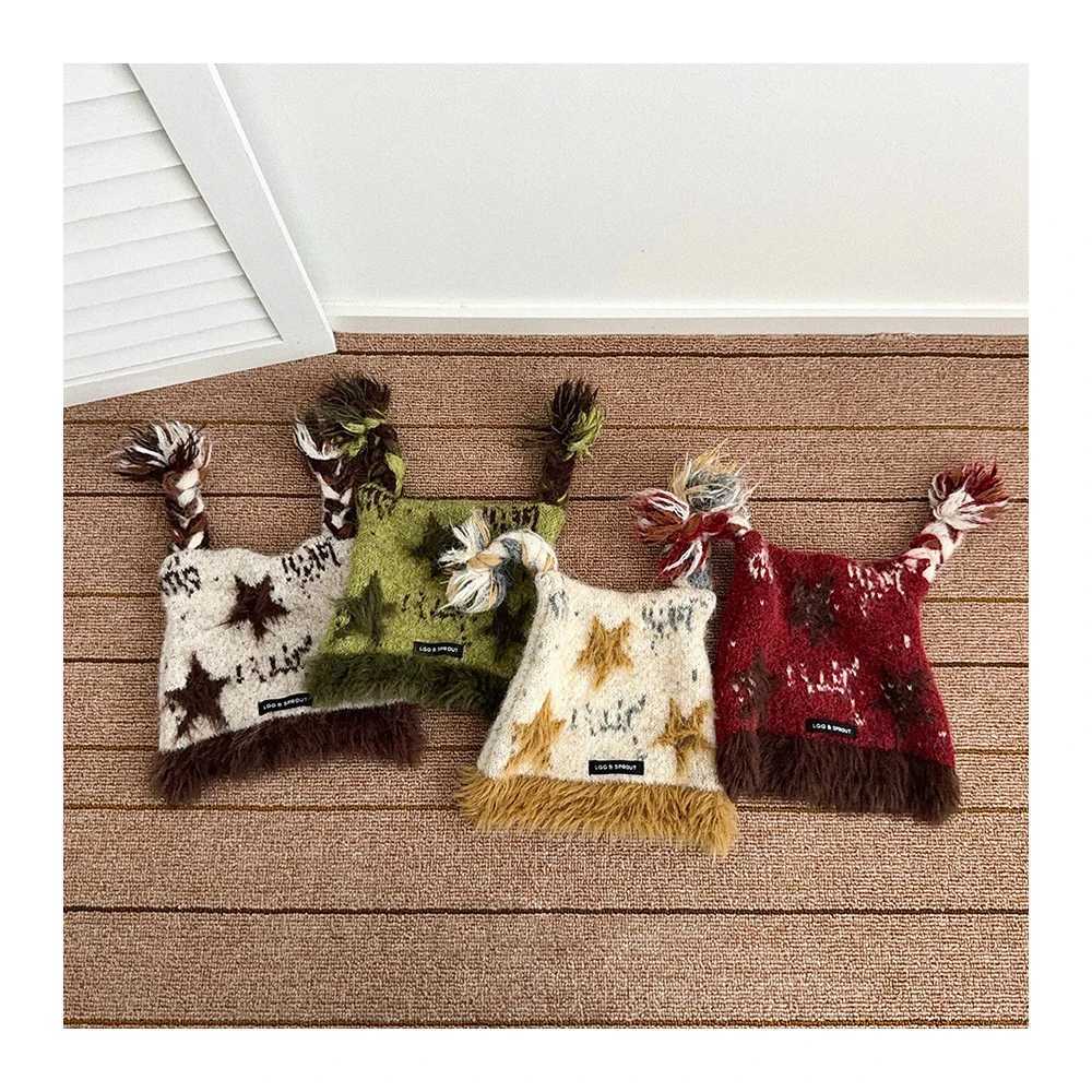 Winter Kids Beanie 2-6T Cute Star Girls Thicken Knit Hat Fashion Personality Children Warm Head CapW251129