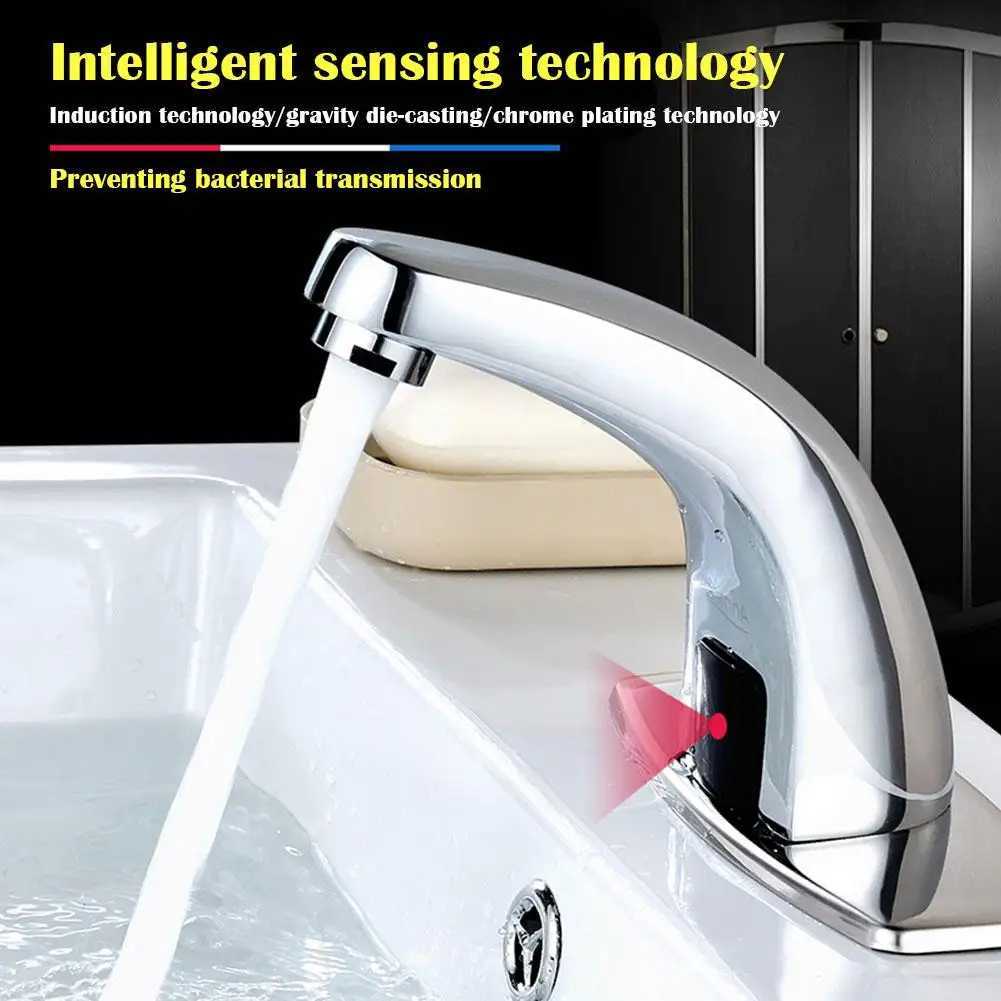 1pc Sensor Faucet Automatic Non-contact Faucet Waterfall Faucet Kitchen Bathroom Countertop Installation Bathroom Essentials M251129-image-1086591553