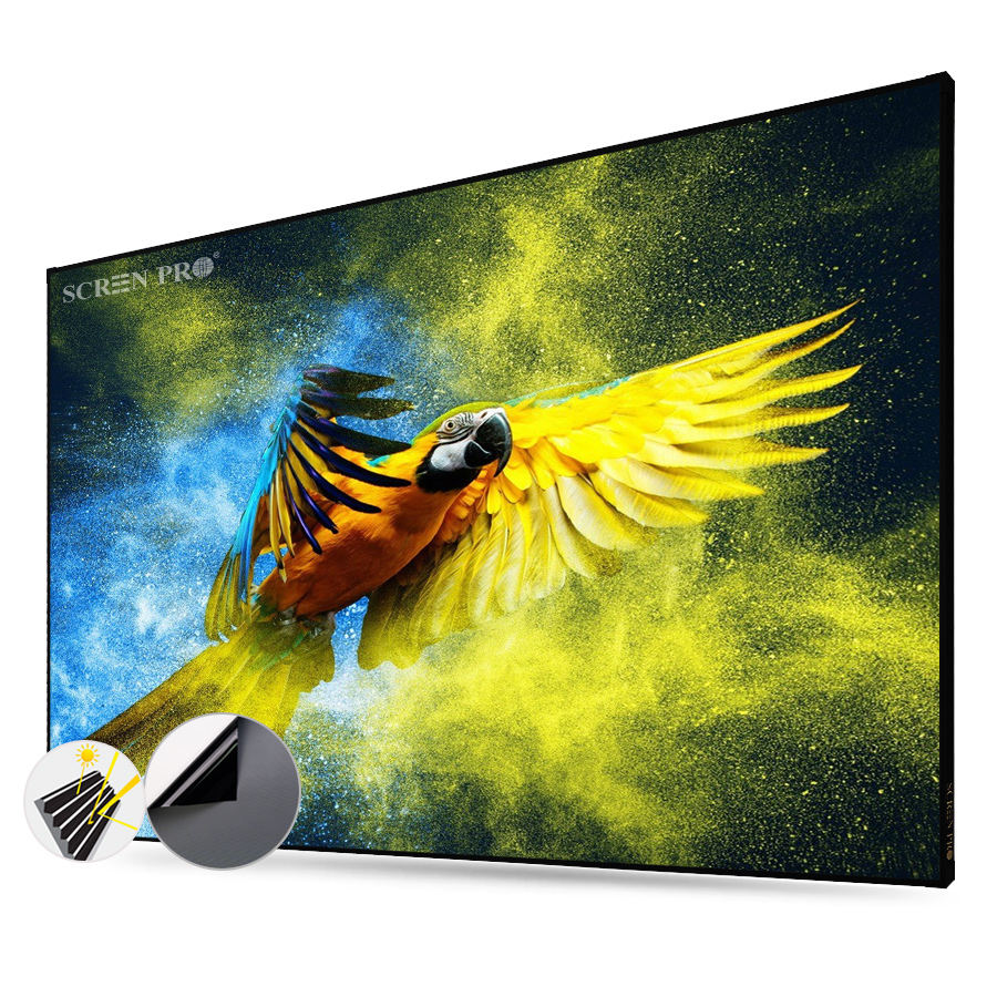 Home Theater ALR UST Projection Screen Fixed Frame Projector Screen for Ultra Short Throw AWOL 3500 4K Laser Projectors-image-1055601691