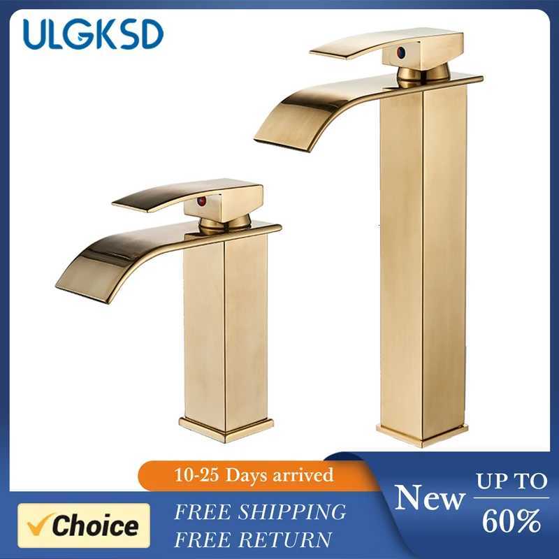 Waterfall Bathroom Basin Sink Faucet Single Handle Mixer Tap HotCold Water Mixer Taps Bathroom Deck Mounted Faucets Basin Crane M251129-image-1086590117