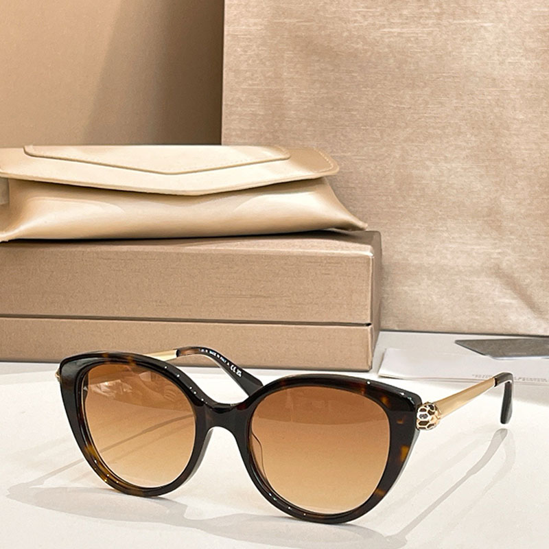 Lady Summer Sunglasses Fashion Designer Acetate Cat Eye Frame Metal Snakehead Logo Holiday Party Style Casual Wear Sunglasses BV50060I with Box