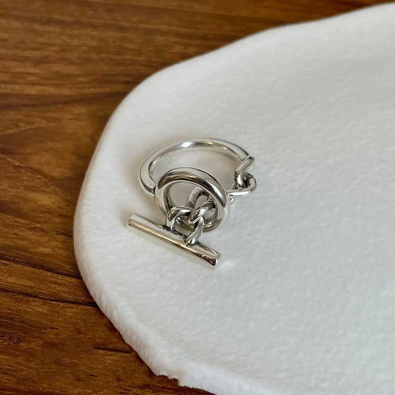 Wind Creative Circular Chain OT Buckle Ring Mens and Womens Fashion Temperament Personalized Trendy Ring H25430-image-882866674
