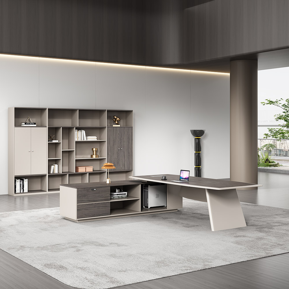 Elegant Eco-Luxury Wooden CEO's Office Desk - Durable High-Quality Design-image-1055795775