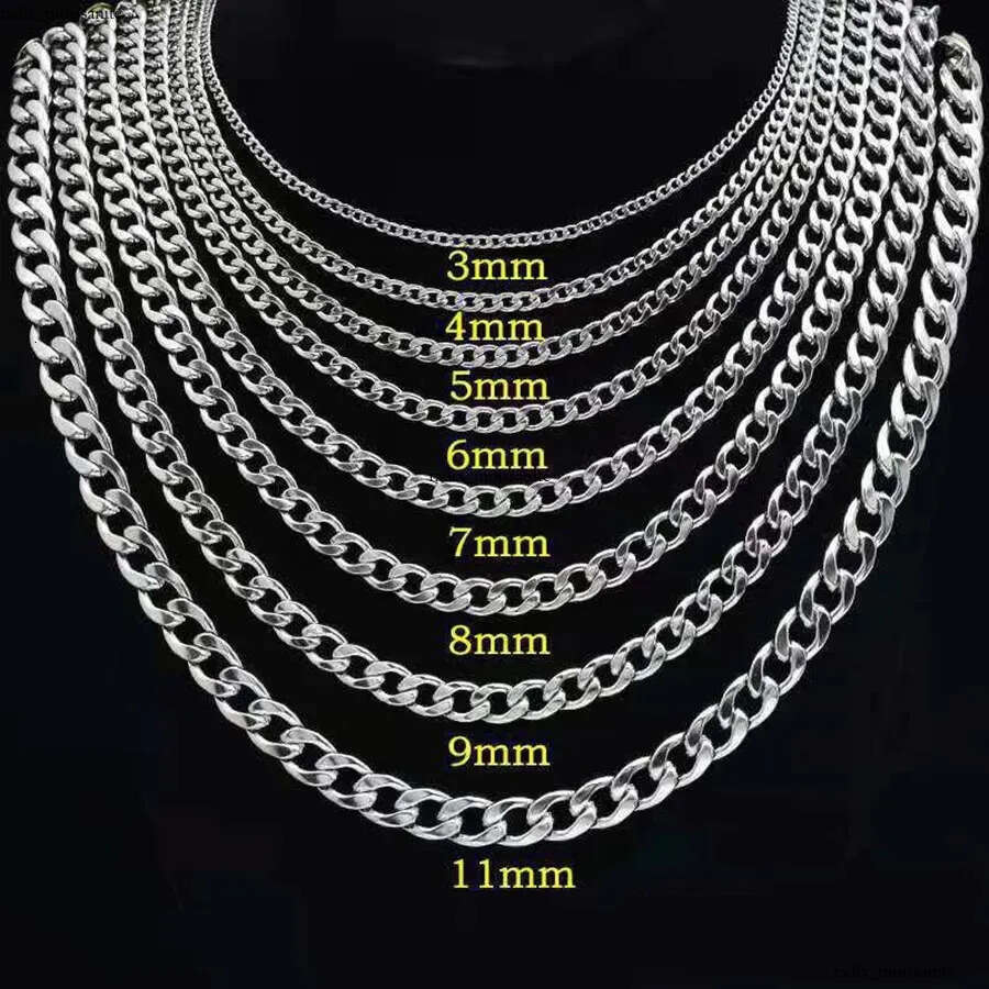 316L Stainless Steel Cuban for Men Women Chunky Miami Curb Mens Link Silver Thick Chain Necklace Punk Jewelry 3MM 5MM 7MM 9MM 10MM fa