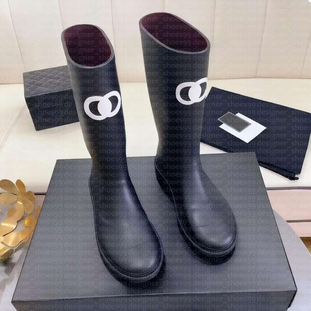 Top Brand Designer Square Toe Women Rain Boots Thick Heel Thick Sole Ankle Women's Rubber G220720 good are quality winter shoes Boot size 35-42