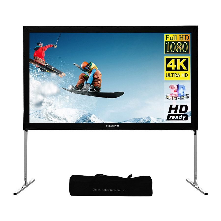 Projector Screen with Stand 100 120 144 inch 16:9 4K 1080 HD Portable Projection Screen for Home Office Theater Cinema-image-1055865416