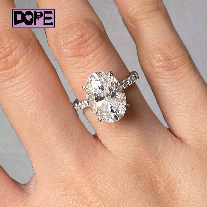 D Vvs Moissanite Ring Custom Fine Jewelry 14K 10K White Gold Diamond Wedding Rings Woman Engagement halo Moissanite Ring-image-1086682731