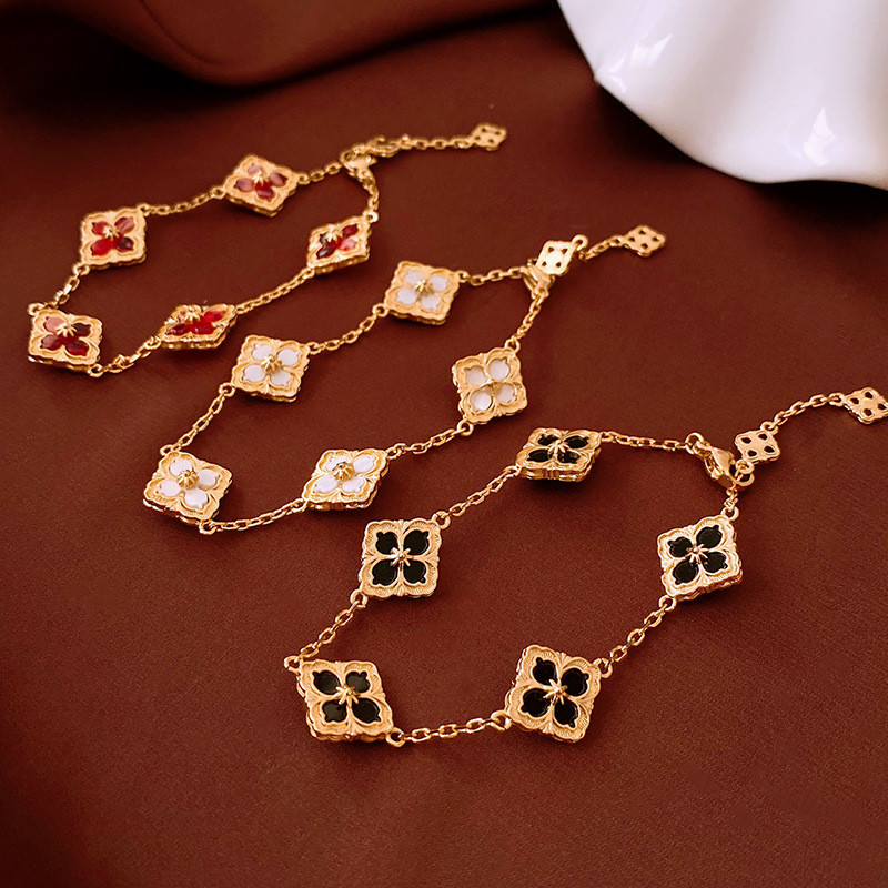 Bracelet en forme de losange plaqué or véritable 14K, léger, de luxe, haut de gamme, pour les déplacements quotidiens, polyvalent, élégant, bijou