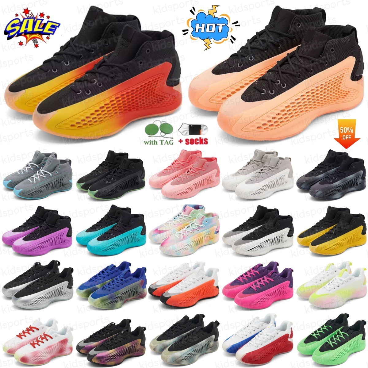 AE 1 basketball shoes ae1 sneakers womens Sports sneaker Anthony Edwards With Love Georgia Bulldogs New Wave White green blue black Ascent flat m-image-993005589