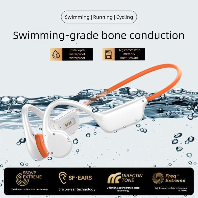 Famous Brand Cross Border X S Bone Conduction Bluetooth With GB Memory Long Battery Life For Listening To Music Sports Running Swimming Earphones-image-1086689408