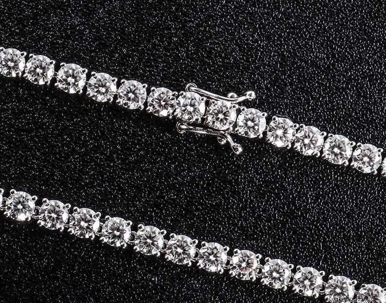 Bling Luxury Vvs Moissanite 925 Silver Chain Charm Jewelry Sexy Iced Out Tennis Diamond Necklace Men d3