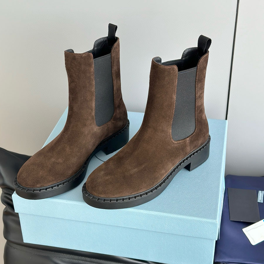Top quality new Casual Fashion Suede brown Casual Low heels Ankle Boots womens Motorcycle Boots Combat Knight Boots Western Luxury Designer boots wo