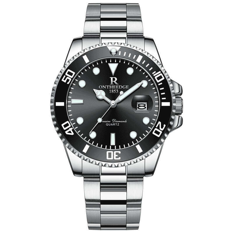 stainless steel strap business diving luminous waterproof watch mens casual large dial