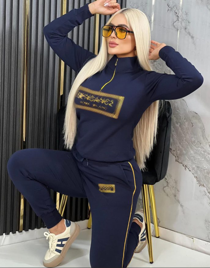 Survêtements de marque Veste de sport et pantalon Ensemble deux pièces pour femmes Sweats à capuche et pantalons Costumes de sweat-shirt d'équita