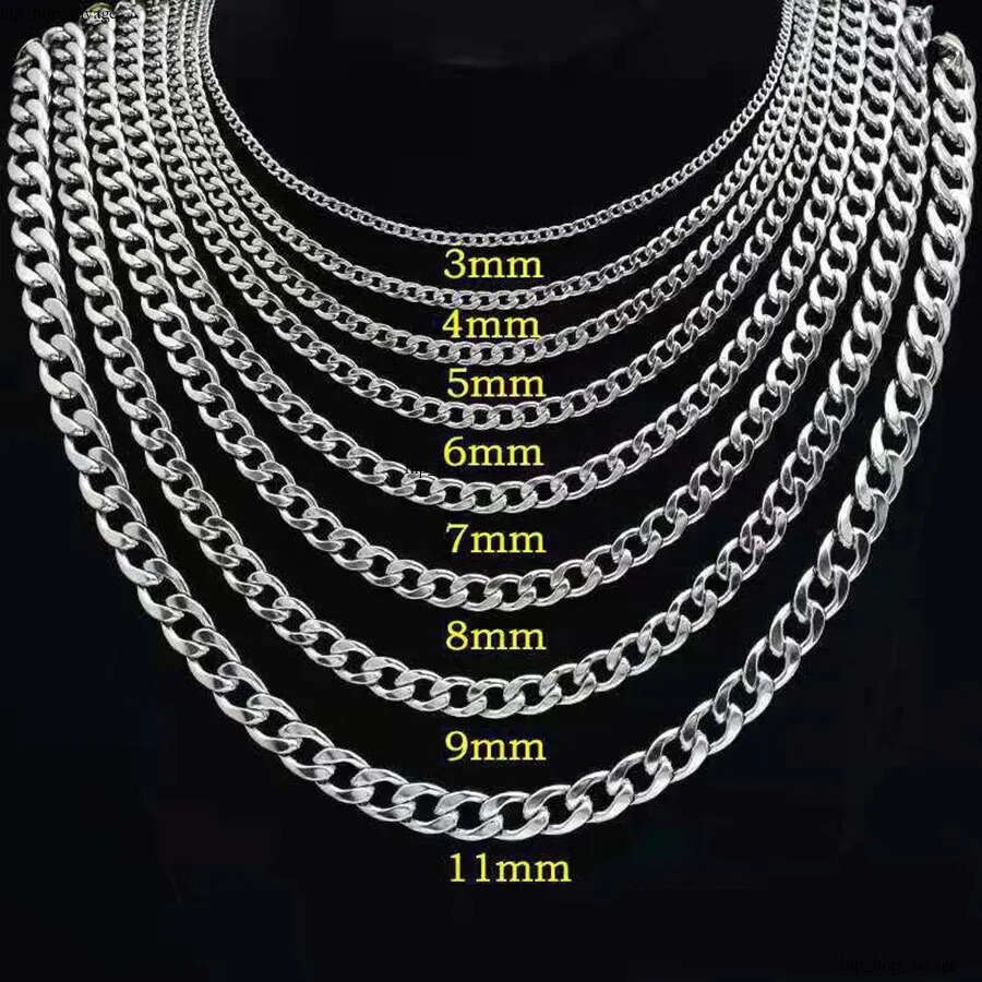316L Stainless Steel Cuban for Men Women Chunky Miami Curb Mens Link Silver Thick Chain Necklace Punk Jewelry 3MM 5MM 7MM 9MM 10MM 95