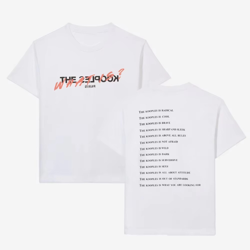 Thekooples T Shirt Men's Women's Designer The Kooples T Shirts Casual Cotton France The Couples The Koople Short Sleeves Oversize Y2k Man