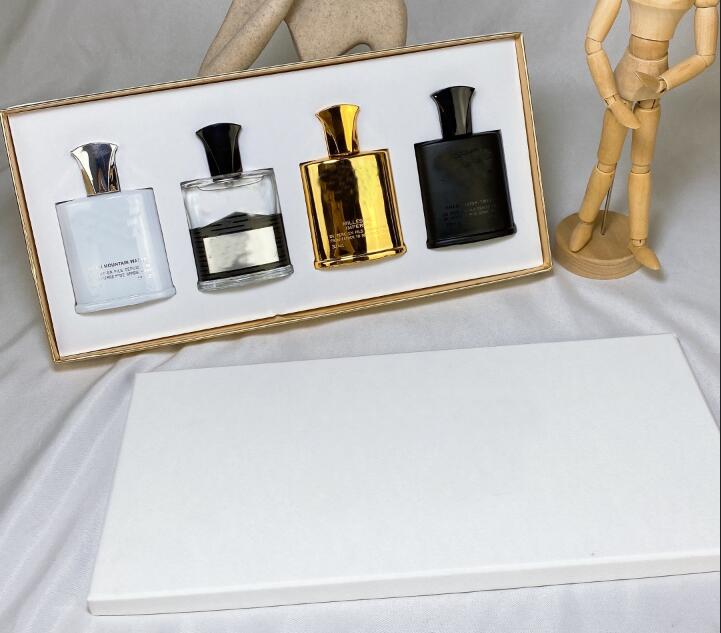 High quality 4pcs 30ml men perfume set women natural taste long lasting floral fruit wood flavoring female fragrances Black