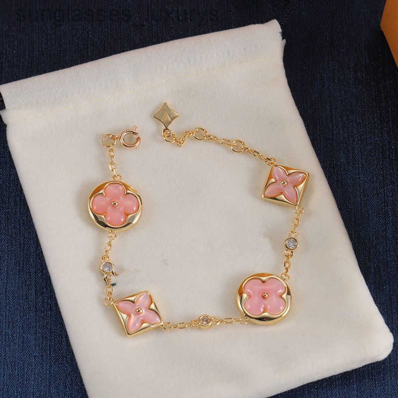 Designer Jewelrys bracelet femme avec boîte bracelets charms 18k or rose perle mois rose accessoires mariage fête ne ternit jamais
