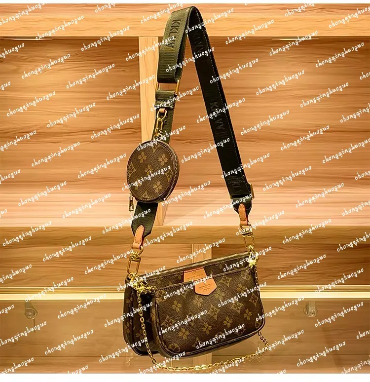 Designer Bag Classic Old Flower Brown Five In One Shoulder Bag Seven Color Shoulder Strap Clutch MULTI POCHETTE Women's Messenger Bag Wallet-image-845597146