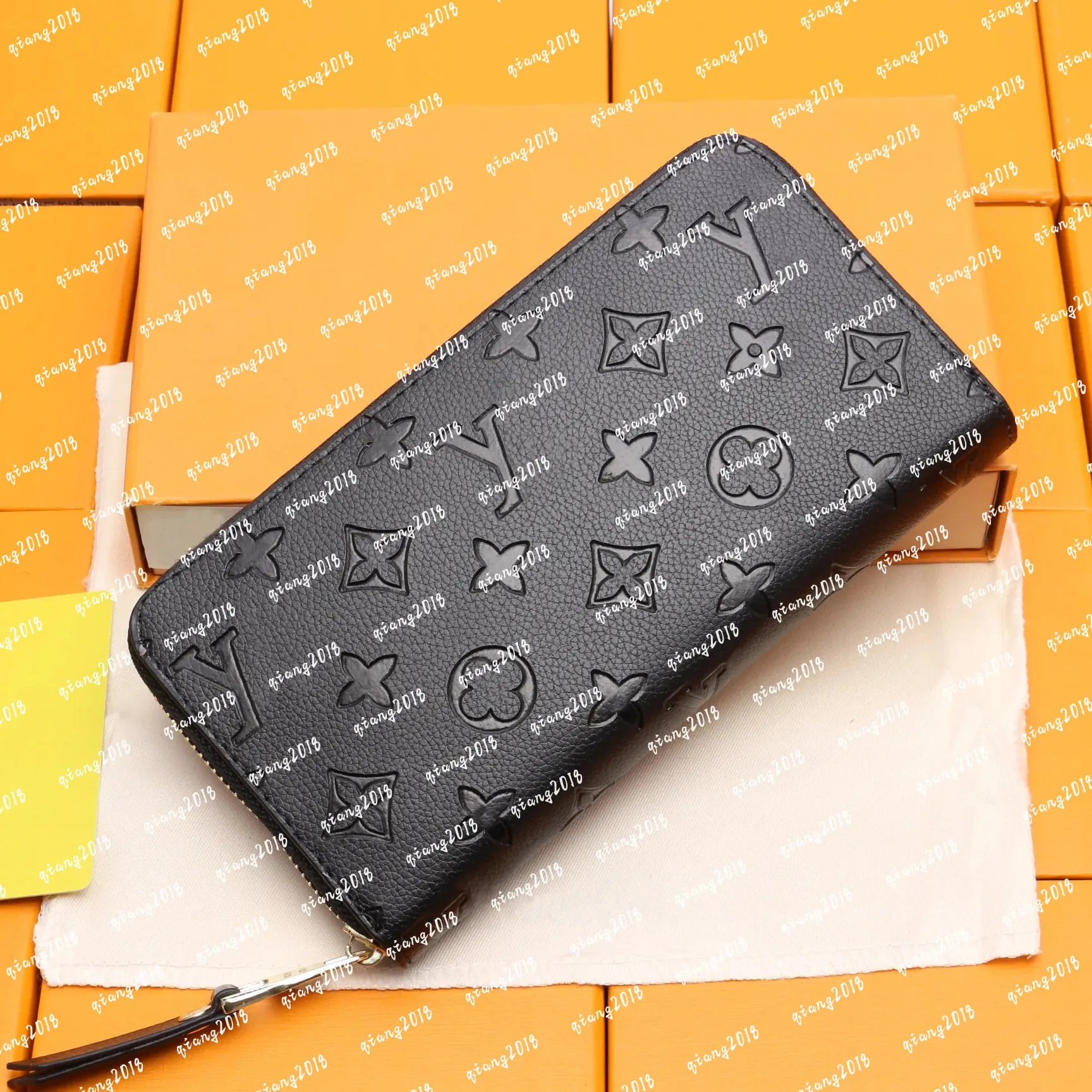 Designers ZIPPY WALLET High Quality Soft Leather Mens Womens Iconic textured Fashion Long Zipper Wallets Coin Purse Card Case Holder Wih Box Dust