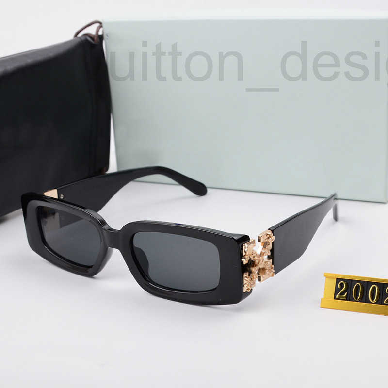 Sunglasses Designer Brand Off Women's Large Frame Printed Men's Point Blocked Trendy Glasses 2002 M7UW