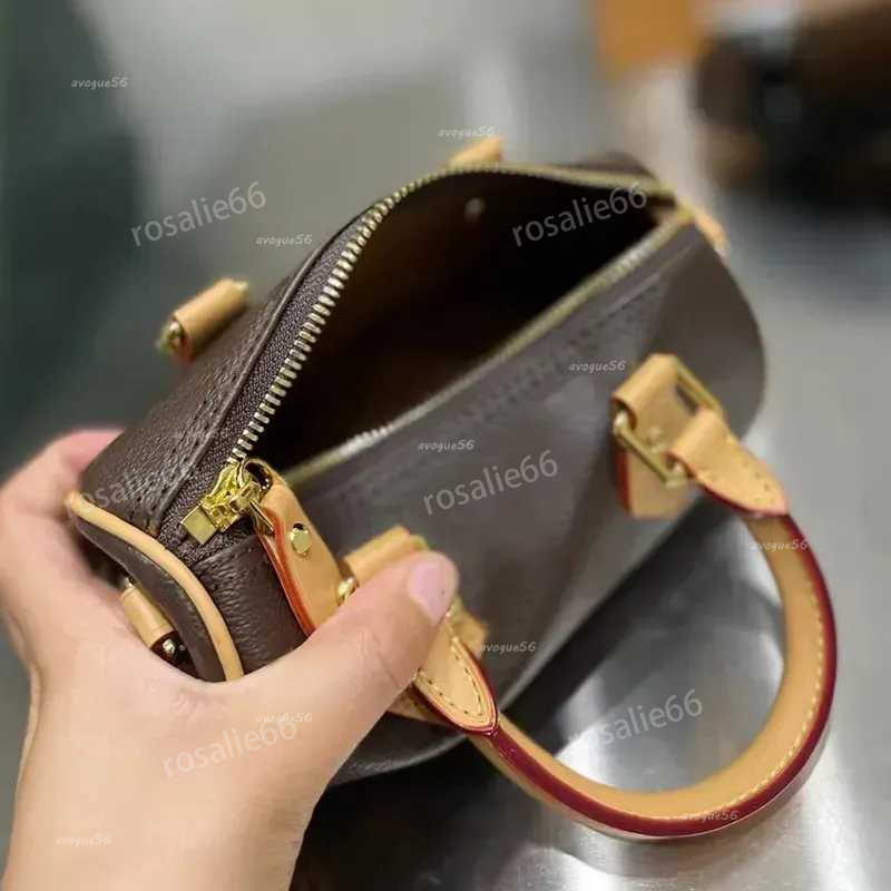 Shoulder Bags Shoulder Bags Top Designer Mini Nano 16cm Shoulder Bag Women Leather Denim Crossbody Luxury Brand Embossed Tote Purse Brown Flower Han