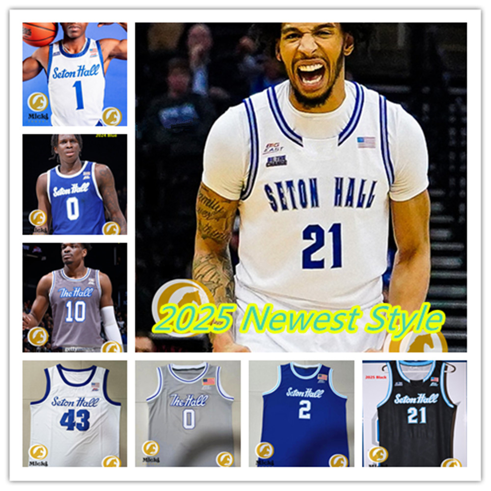 Maillot de basket-ball Seton Hall Pirates 2 Chaunce Jenkins 4 Prince Aligbe 9 Yacine Toumi Alexis Yetna KC Ndefo Tray Jackson Tyrese Samuel Seton