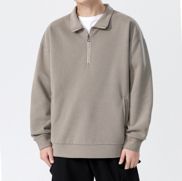 93 Turtleneck Sweatshirt for Men Autumn and Winter Thickened Loose Trendy Solid