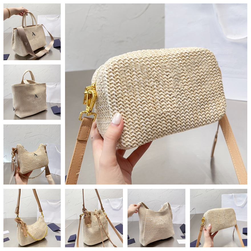 Sacs de paille femme sacs de créateurs de mode sac à provisions sac à provisions broderie de sacs à main tissés sacs de plage de la plage de plag