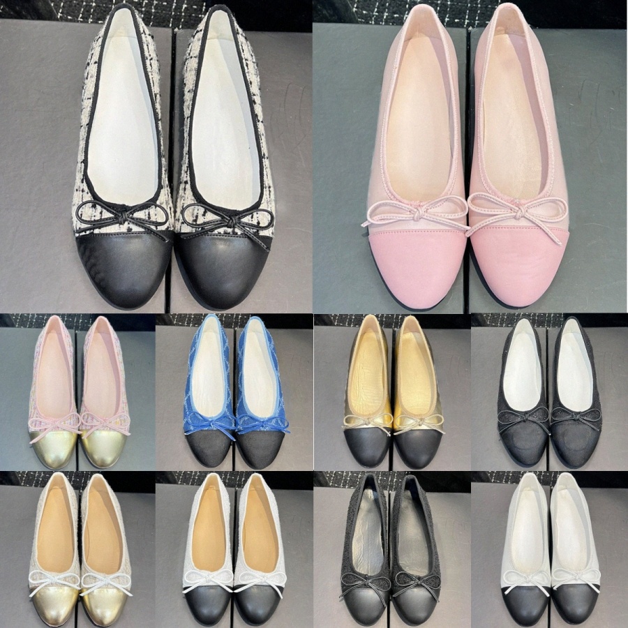 designer dress shoes Lambskin Ballet Flats Shoe Beige Black red blue white pink nude Bow Tie loafers womens Wedding Party Dance summerKSrC#-image-971865009