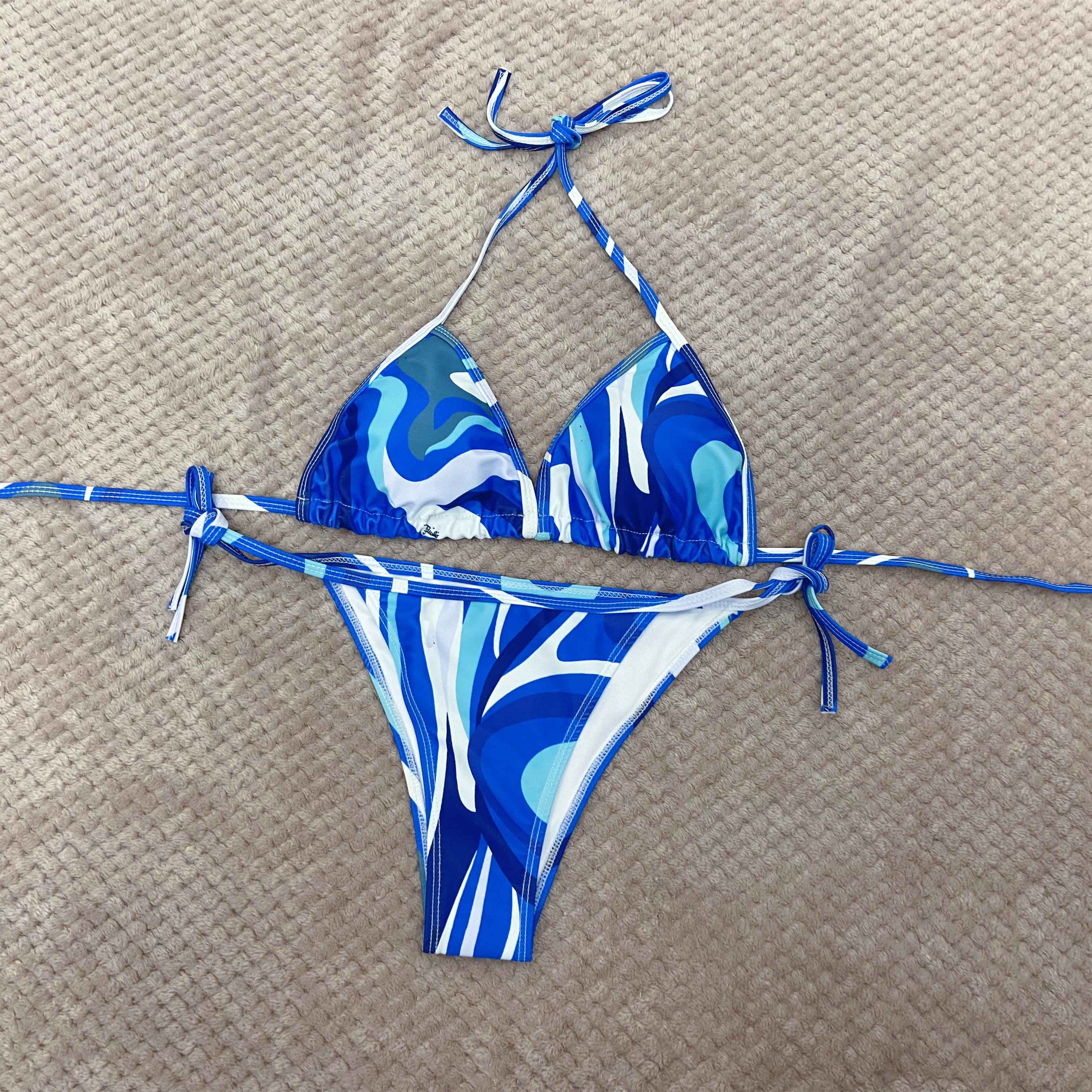 Swimsuit designer swim suits luxury 2-piece set bathing suit Womens Swimwear Geometric black and white geometric swimsuit fashion tank sport swim-image-1043936356